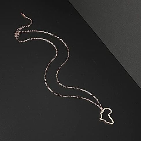 COLORFUL BLING Minimalist Africa Map Pendant Necklace Trendy Personalized Africa Motherland Continent Outline Necklaces for Women Men Teens in Saudi Arabia