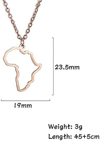 COLORFUL BLING Minimalist Africa Map Pendant Necklace Trendy Personalized Africa Motherland Continent Outline Necklaces for Women Men Teens in Saudi Arabia