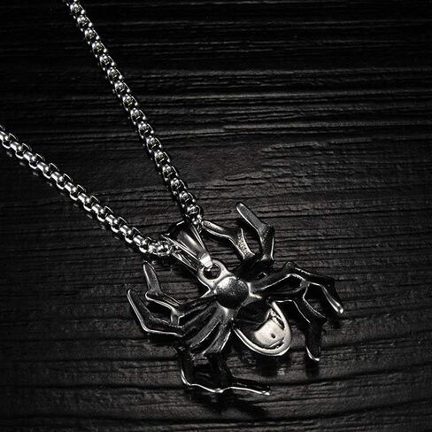 Jude Jewelers Retro Vintage Stainless Steel Fat Spider Style Halloween Party School Holiday Biker Pendant Necklace in Saudi Arabia