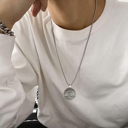 NIGHTCRUZ Tree of Life Necklace, Stainless Steel Pendant with World Tree in Kuwait