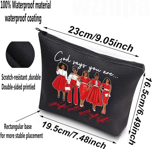 WZMPA Sorority DST Cosmetic Make up Bag Greek Sorority Gift God Says You Are Sorority Makeup Zipper Pouch Bag Sigma Theta Paraphernalia (God Says DST) in Saudi Arabia