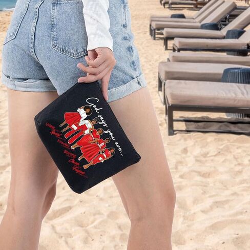 WZMPA Sorority DST Cosmetic Make up Bag Greek Sorority Gift God Says You Are Sorority Makeup Zipper Pouch Bag Sigma Theta Paraphernalia (God Says DST) in Saudi Arabia
