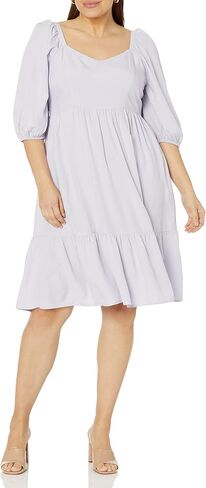 The Drop Women's Lexi Puff-Sleeve Sweatheart Neckline Smocked Back Dress in Saudi Arabia