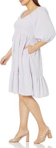 The Drop Women's Lexi Puff-Sleeve Sweatheart Neckline Smocked Back Dress in Saudi Arabia