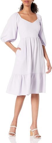 The Drop Women's Lexi Puff-Sleeve Sweatheart Neckline Smocked Back Dress in Saudi Arabia