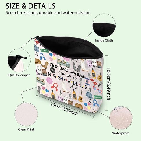 FOTAP Nashville Trip Makeup Bag Nashville Travel Gift Tennessee State Gifts Nashville Souvenir Gift Nashville Travel Bag Housewarming Gift (to Nashville tote) in Saudi Arabia
