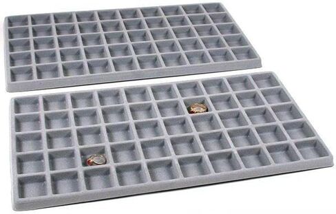FindingKing 100 Slot Pendant Jewelry Showcase Gray Display Tray in Saudi Arabia