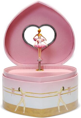 Musical Ballerina Jewelry Box for Girls Heart Shaped Ballerina Spins to Swan Lake in Saudi Arabia