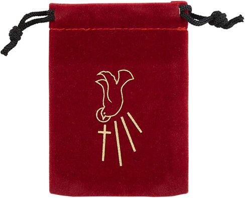 Confirmation Holy Spirit Dove Drawstring Rosary Bag, 3 3/4 Inch, Pack of 3 in Saudi Arabia