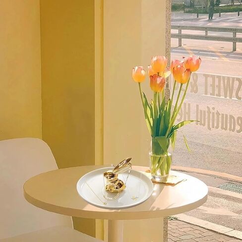 بيكومي حامل خاتم على شكل ارنب مطلي بالذهب، صينية مجوهرات، حامل خواتم للخطوبة والزفاف، حامل خواتم بتصميم ارنب ذهبي لتزيين غرفة المعيشة والحمام in Kuwait