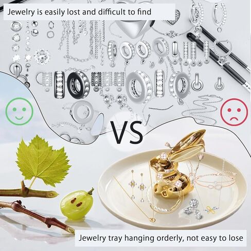 بيكومي حامل خاتم على شكل ارنب مطلي بالذهب، صينية مجوهرات، حامل خواتم للخطوبة والزفاف، حامل خواتم بتصميم ارنب ذهبي لتزيين غرفة المعيشة والحمام in Kuwait