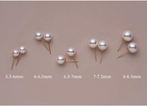 18K Gold Pearl Stud Earrings Freshwater Cultured Pearls Jewelry for Women in Saudi Arabia