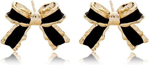 Gold Plated Bow small tiny cute stud hoop Earrings for Women Girls Fashion Jewelry in Saudi Arabia