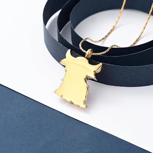 constantlife Highland Cow Urn Necklace for Ashes Human Pet Cremation Jewelry for Ashes Funeral Keepsake Loved Ones Memorial Pendant Gift for Women Men in Saudi Arabia