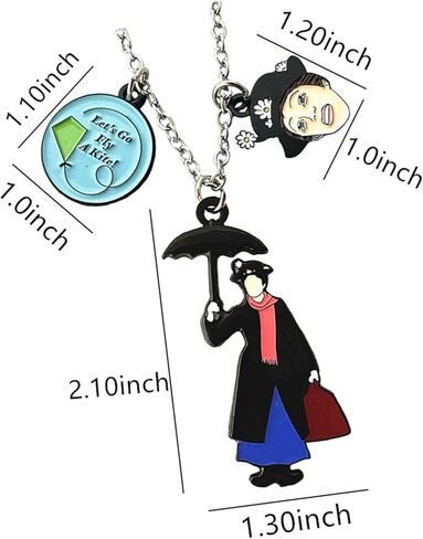 Mary Popins Necklace Anime Cosplay Jewelry Cartoons Necklace Gifts for Men Woman, Zinc, No Gemstone in Kuwait