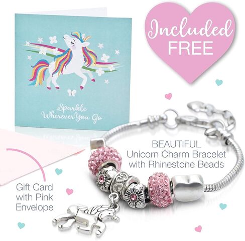 مجموعة هدايا Amitié Lane Unicorn للبنات - تتضمن صندوق مجوهرات موسيقي ومجموعة يوميات ومجموعة Unicorn Terrarium in Kuwait