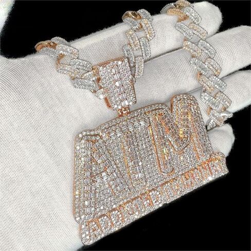 Iced Out Bling Letters ATM Addicted To Money Pendant Necklaces for Men Women in Saudi Arabia