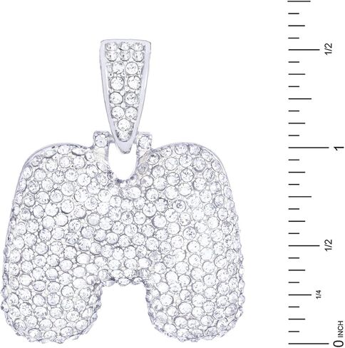 metaltree98 A - Z Initial Bubble Letter Silver Plated Iced CZ Pendant With 20" Rope Chain Necklace in Saudi Arabia