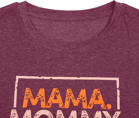 قمصان ماما بمقاسات كبيرة للنساء قمصان ماما ماما أمي بروه قمصان مضحكة مطبوع عليها حروف الأم تي شيرت كاجوال بأكمام قصيرة in Kuwait
