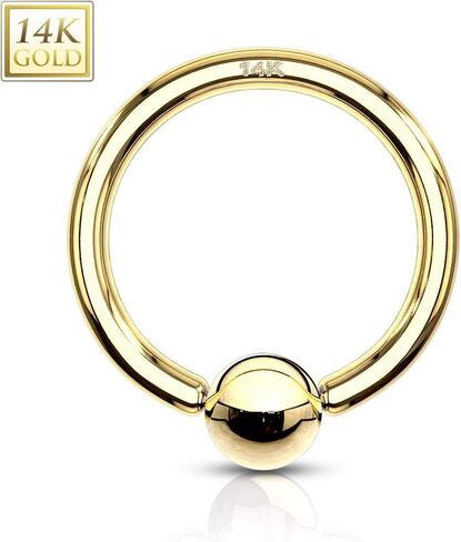 16 قياس 5/16 بوصة 3 مم الخرزة 14 ك الذهب الصلب الأسير الخرزة الدائري هوب CBR مجوهرات الجسم C96 in Kuwait