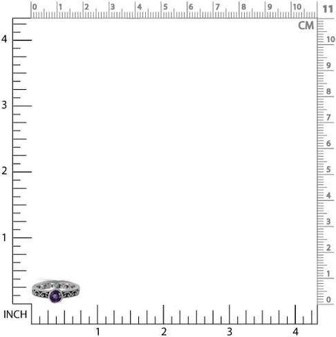 Silvershake Genuine Birthstone Gemstone 925 Sterling Silver Eternity Style Stackable Filigree Ring in Kuwait