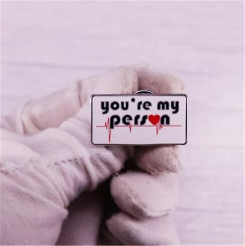 Grey's Anatomy Brooch You Are My Person Badge/Pin Brooch Accessory for Lover Best Friend Heart Pin with words Gift for Valentine's Day Brooch Lapel Badges for Backpacks Badges Hats Bags in Saudi Arabia