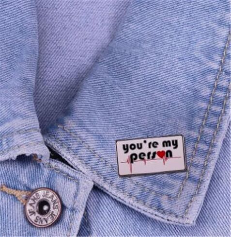 Grey's Anatomy Brooch You Are My Person Badge/Pin Brooch Accessory for Lover Best Friend Heart Pin with words Gift for Valentine's Day Brooch Lapel Badges for Backpacks Badges Hats Bags in Saudi Arabia