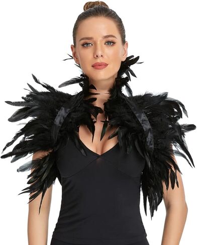 Women's Gothic Black Feather Maleficent Raven Swan Witch Costume for Halloween in Saudi Arabia