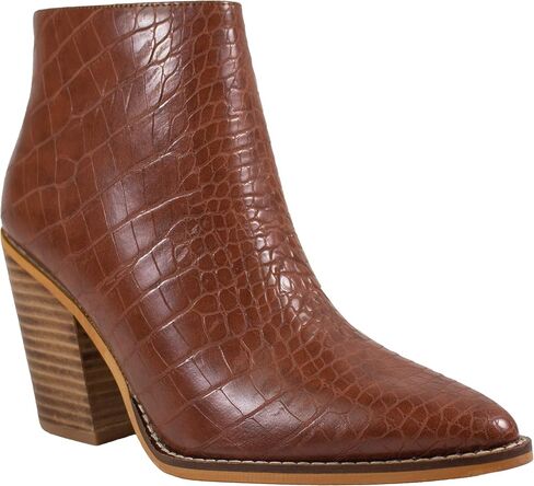 AriderGirl Dada Women's Booties Croco Print Slip On Side Zipper Stacked Heel Women Boots in Saudi Arabia