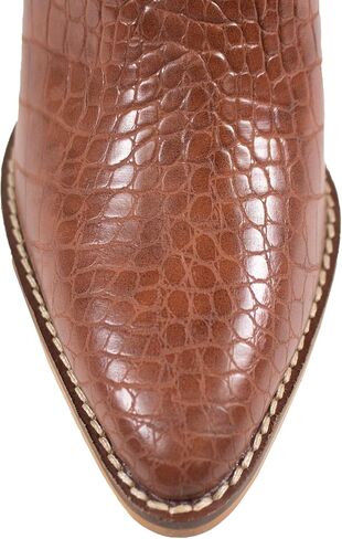 AriderGirl Dada Women's Booties Croco Print Slip On Side Zipper Stacked Heel Women Boots in Saudi Arabia