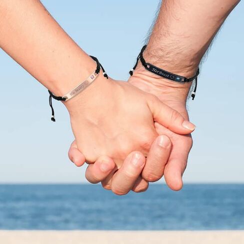 Maigendoo Couples Bracelets Couple Bracelet Adjustable Her Beast His Beauty Friendship Bracelet Partner Bracelet Couple Bracelets for Lovers Lover Boyfriend Girlfriend Gifts Black Rose Gold, 23 cm, in Kuwait