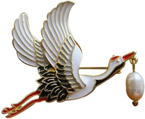 Bird Pin Brooch for Women Girl Stork With A Bundle Figural Crane Flying Bird in Saudi Arabia