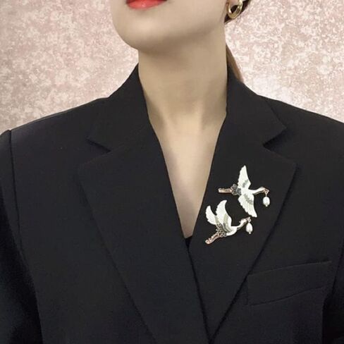 Bird Pin Brooch for Women Girl Stork With A Bundle Figural Crane Flying Bird in Saudi Arabia