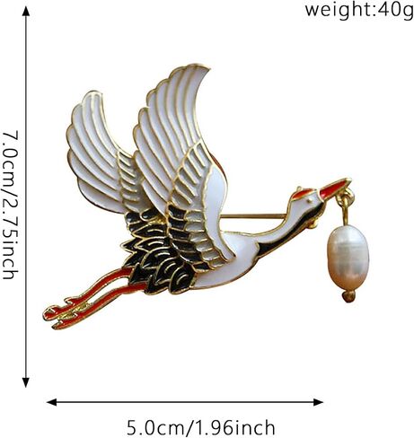 Bird Pin Brooch for Women Girl Stork With A Bundle Figural Crane Flying Bird in Saudi Arabia
