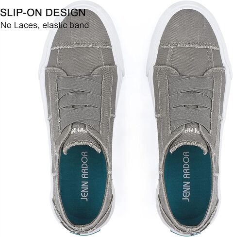 أحذية JENN ARDOR النسائية الأنيقة سهلة الارتداء من القماش - خفيفة الوزن، مرنة، مريحة، أحذية صيفية كاجوال للمشي والتنس للنساء in Kuwait
