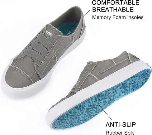 أحذية JENN ARDOR النسائية الأنيقة سهلة الارتداء من القماش - خفيفة الوزن، مرنة، مريحة، أحذية صيفية كاجوال للمشي والتنس للنساء in Kuwait