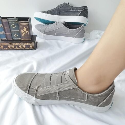 أحذية JENN ARDOR النسائية الأنيقة سهلة الارتداء من القماش - خفيفة الوزن، مرنة، مريحة، أحذية صيفية كاجوال للمشي والتنس للنساء in Kuwait
