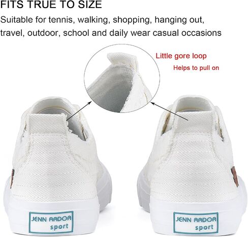 JENN ARDOR Women's Fashion Slip On Canvas Sneakers - Lightweight, Elastic, Comfortable Low Top Casual Tennis Walking Summer Shoes for Women in Saudi Arabia