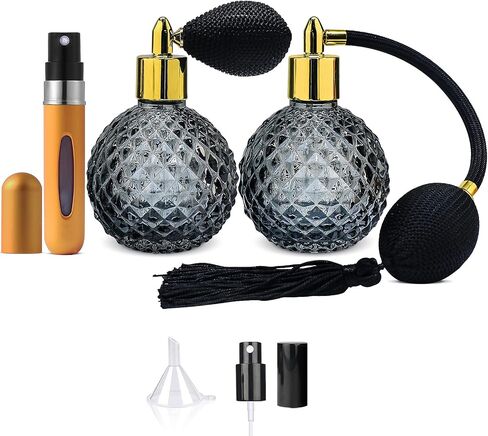 SuproBarware Perfume Atomizer Bottles Vintage Perfume Spray Bottle Set of 3 Decorative Bottle Set of 3 Portable Refillable Perfume Bottles in Saudi Arabia