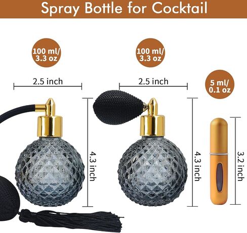 SuproBarware Perfume Atomizer Bottles Vintage Perfume Spray Bottle Set of 3 Decorative Bottle Set of 3 Portable Refillable Perfume Bottles in Saudi Arabia