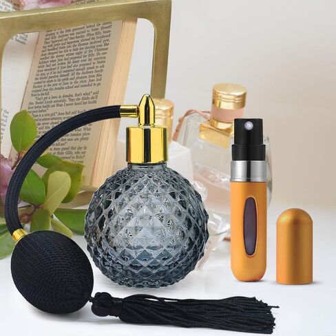 SuproBarware Perfume Atomizer Bottles Vintage Perfume Spray Bottle Set of 3 Decorative Bottle Set of 3 Portable Refillable Perfume Bottles in Saudi Arabia