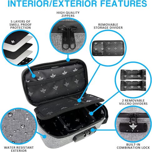 Erozul Genesis Storage Travel Case with Combination Lock Water Resistant Organizer Bag + Bonus Gifts (Graphite) in Saudi Arabia