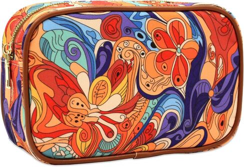 حقيبة مكياج MGWDT أنيقة لتنظيم أدوات الزينة أثناء السفر للنساء - حقيبة لطيفة مع فرشاة وملحقات جمالية للتخزين، بني متوسط in Kuwait