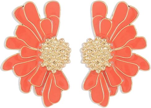 Bohemian Gold Metal Flower Earrings Vintage Flower Stud Earrings Exaggerated Oversized Daisy Flower Stud Earrings for Women Girls Statement Jewelry in Saudi Arabia