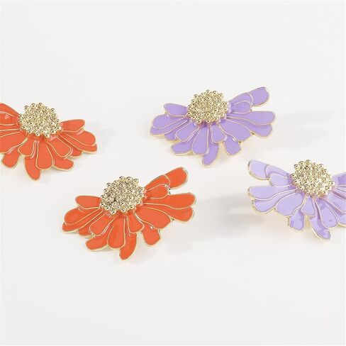 Bohemian Gold Metal Flower Earrings Vintage Flower Stud Earrings Exaggerated Oversized Daisy Flower Stud Earrings for Women Girls Statement Jewelry in Saudi Arabia