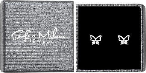 SOFIA MILANI - Women's Earrings 925 Silver - with Zirconia Stones - Butterfly Stud Earring - E1791 in Kuwait
