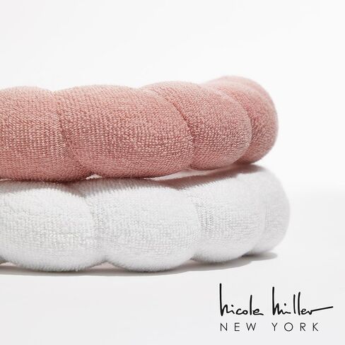 Nicole Miller Spa Headbands (2 pack) | Terry Cloth Headband for Women and Girls - Comfortable and Absorbent Hair Holder for Facials, Makeup Removals, and Showers | Black & Pink in Saudi Arabia