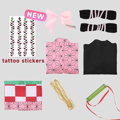 Halloween Cosplay Costumes Kamado Kids Anime Kimono Halloween Cloak in Kuwait