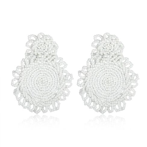 Statement Drop Earrings - Bohemian Beaded Round Dangle Earrings Gift for Women in Saudi Arabia