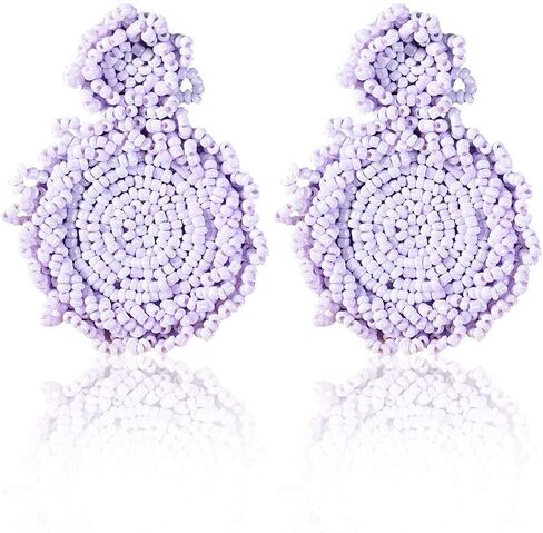 أقراط متدلية - أقراط متدلية مستديرة مطرزة بوهيمية هدية للنساء in Kuwait